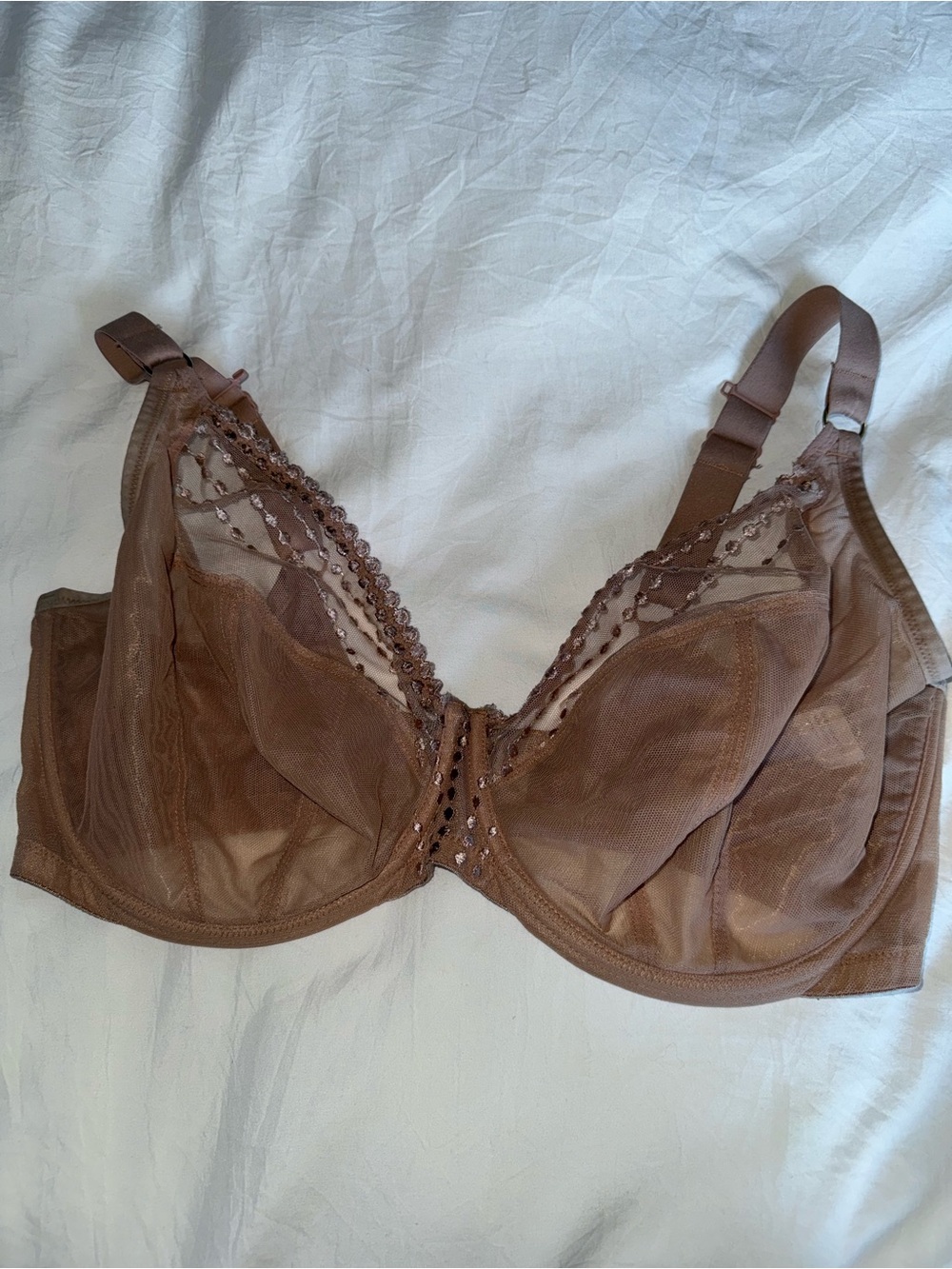 Elomi Matilda Plunge Bra Café au Lait UK 36H US 36K EL8900